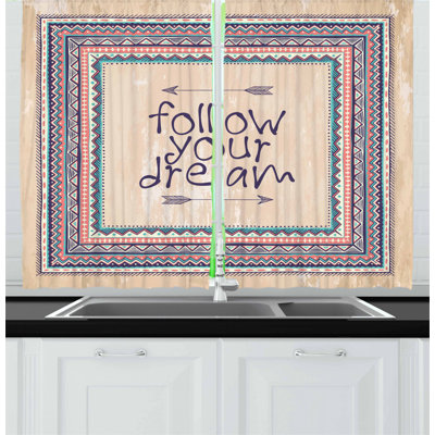 Geometric Pointed Kitchen Curtain