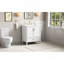 Meuble-lavabo cannelé élégant de 30 po avec lavabo en céramique, boîte simple, pieds en bois massif, portes et tiroir à fermeture en douceur, tablette de porte-986909388