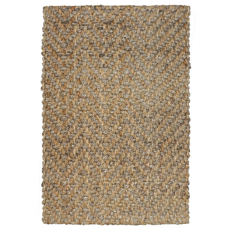 Jute / Sisal Chevron Area Rug in Brown, Rectangle 5' x 8'