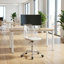 Fauteuil de bureau à roulettes pivotant sans accoudoirs avec coussin confortable en similicuir pour poste de travail