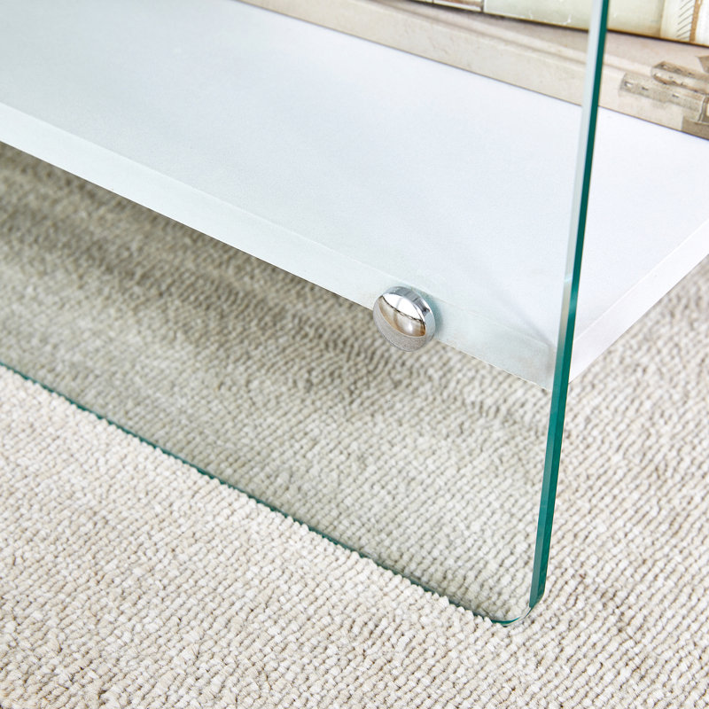 Glass Side Table With Drawers