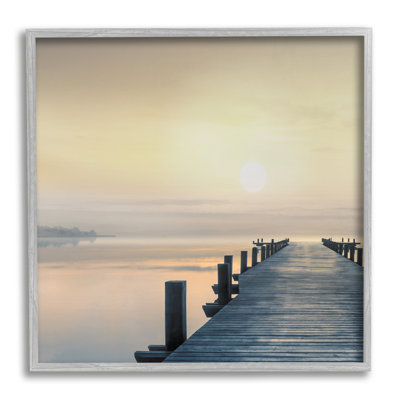 «Morning Dock Waterfront Sunrise» par Mike Calascibetta - photographie sur bois