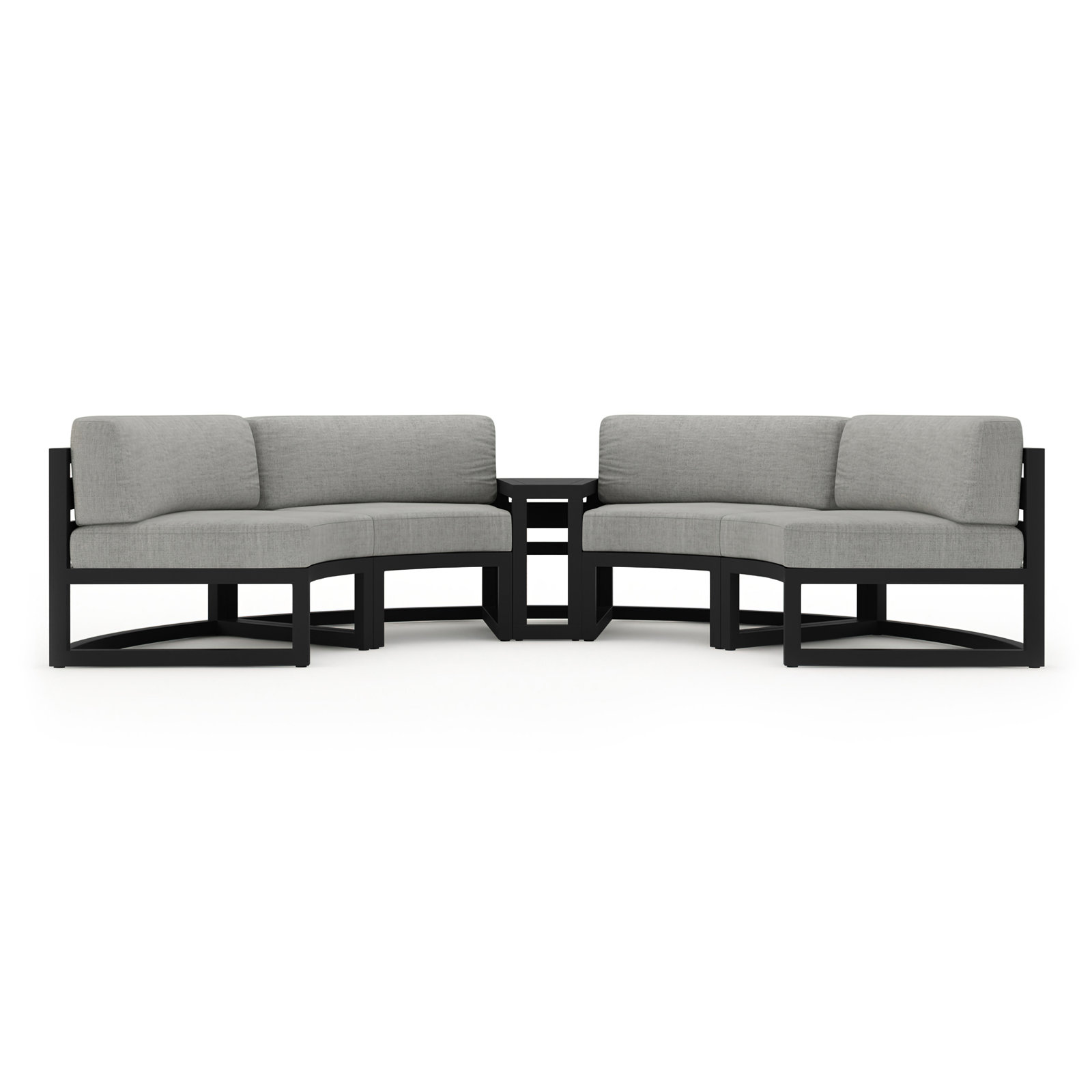 Bergeron 81" Sunbrella® Patio Sectional, Cast Silver Sunbrella®, Black