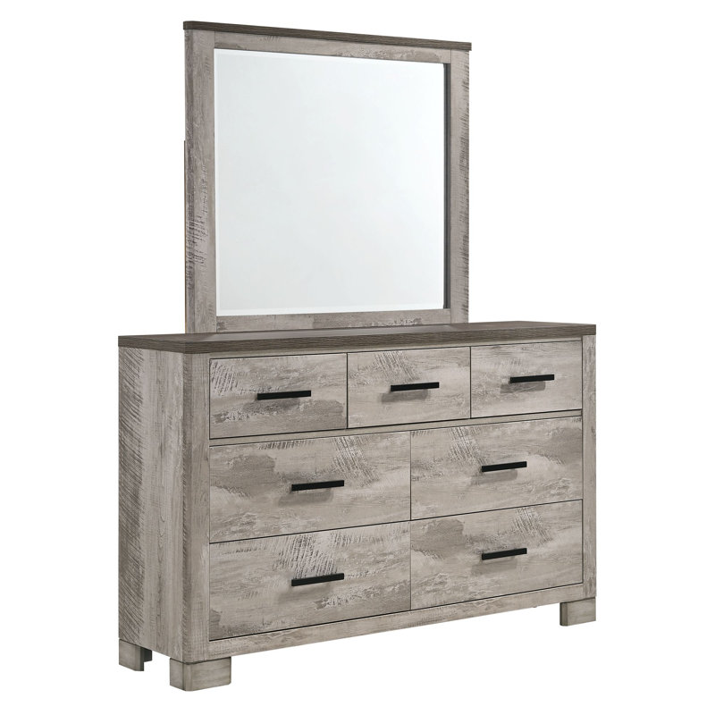 Commode 7 tiroirs avec miroir Giahnna