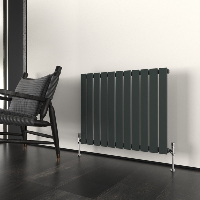 Flat Panel Central Heating Designer Radiator, Anthracite, 60cm H x 74.8cm W x 4.6cm D