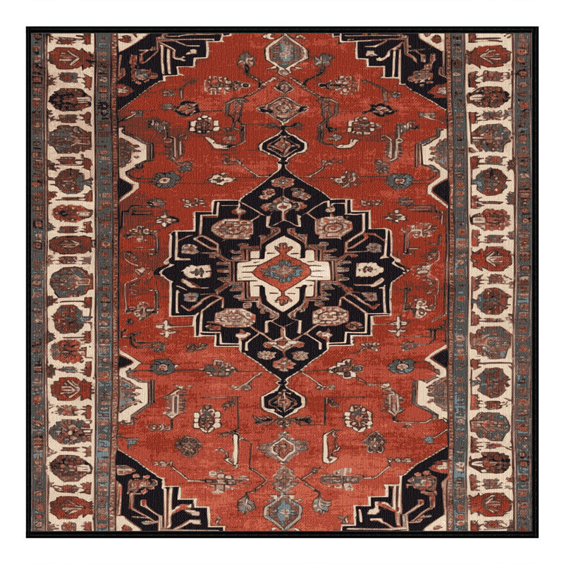 Machine Washable Persian Brown Area Rug, Square 6'