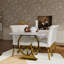 Ensemble de table de salle à manger de luxe 7 pièces blanc et or avec 6 chaises de salle à manger en cuir blanc-819436152-819436158-819436101