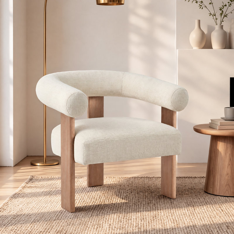 Upholstered Chenille Deep seating, Single, Cream