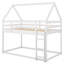 Lit superposé simple bas avec échelle, lit pour enfant en forme de maison, blanc, simple sur simple, sûr et robuste