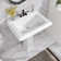 ZEAFIVE Pedestal Bathroom Sinks 20'' Ceramic Rectangular Bathroom Sink with Overflow