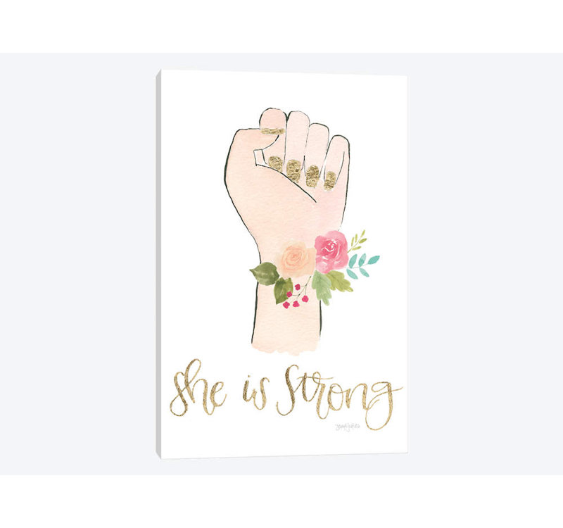 «Girl Power X», impression sur toile tendue, H 26 po x l 18 po x P 1,5 po, Pas de tapis, Toile avec cadre noir