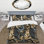 Ensemble de housse de couette noir et doré