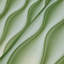 Rouleau de papier peint contemporain vert avec lignes ondulées contemporaines, illusion ondulée