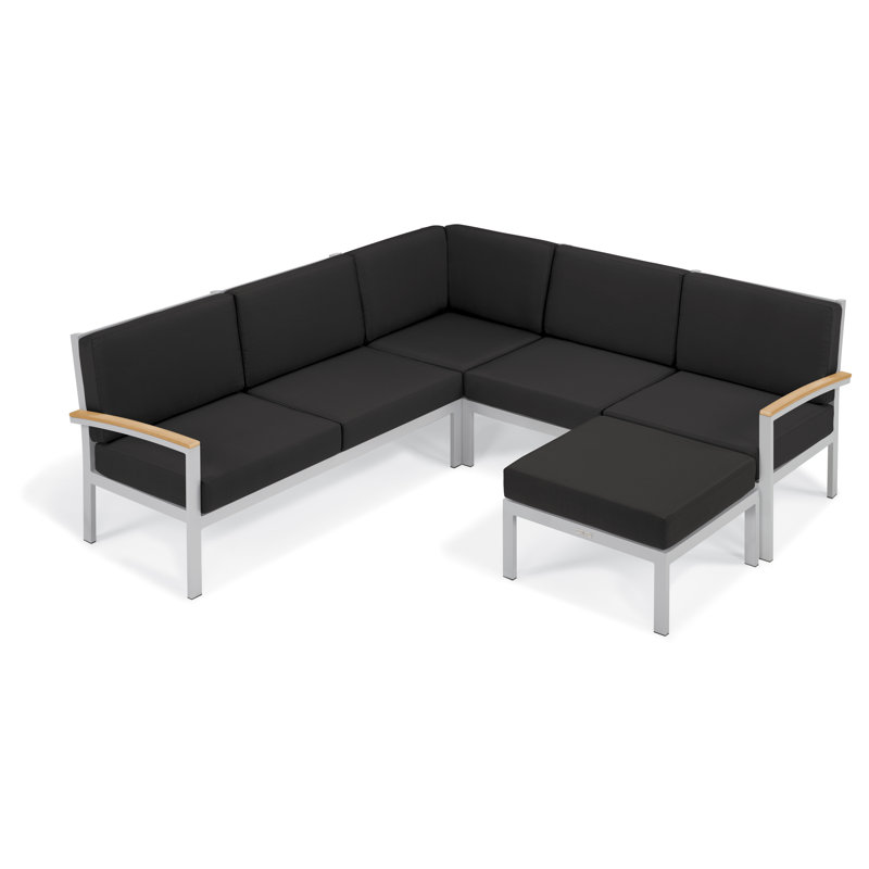 Siège de coin modulaire Travira, Noir de jais