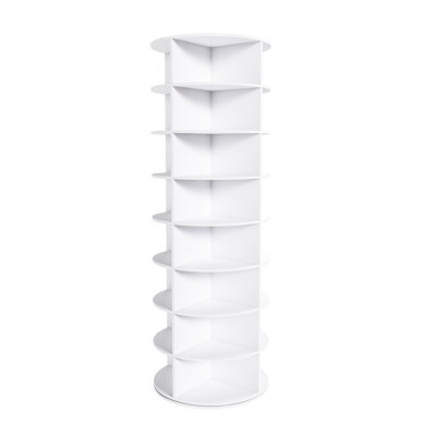 8 Rotating Shoe Storage, 360 Lazy , White, Aesthetically Enhances Home Area Blends With Decor