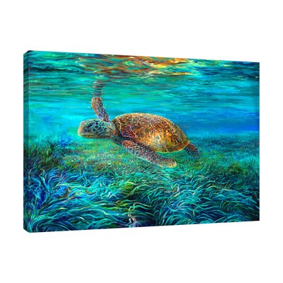 Bay Isle Home Blades Turtle On Canvas by Iris Scott Print & Reviews ...