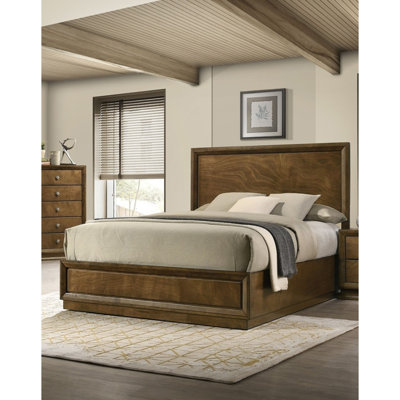 Mobilier de chambre à coucher avec lit à panneau en bois de noyer 1 pi