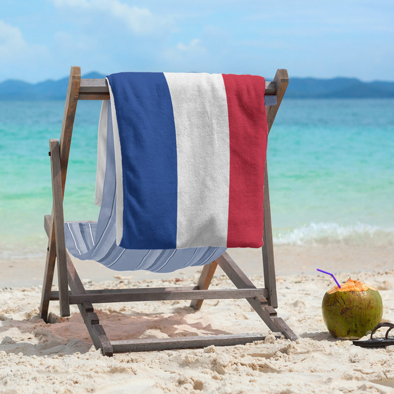 Beach Towel, Blue/Cream/Red