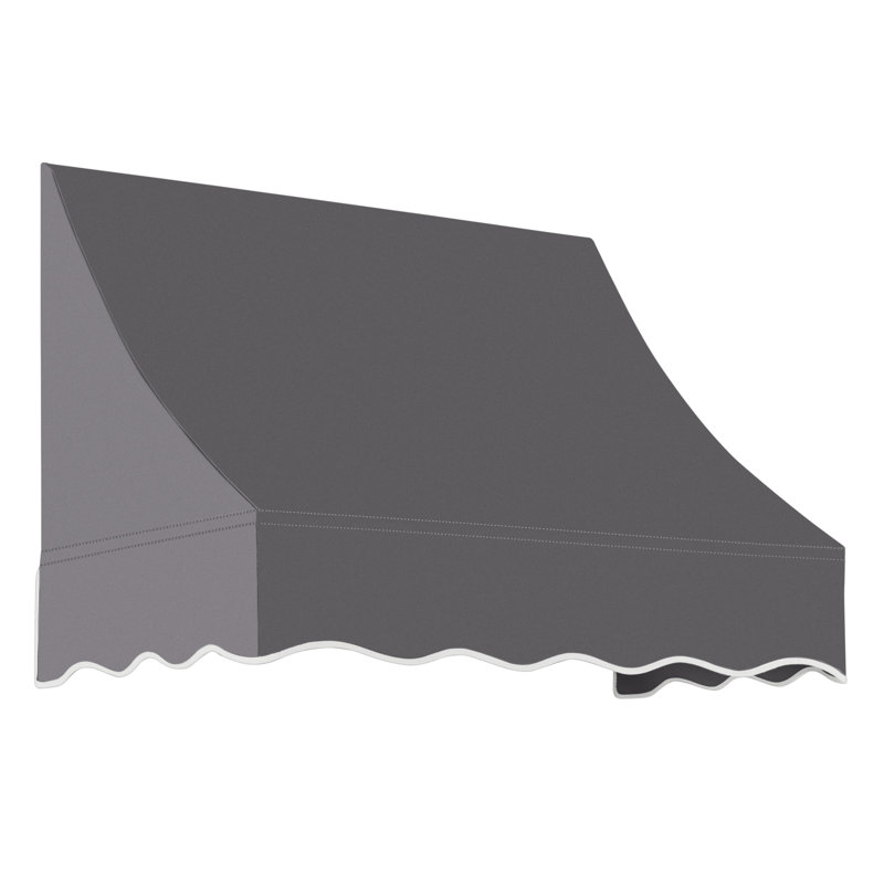 Awntech Nantucket Acrylic Fabric Fixed Awning, 31" H x 64.5" W x 24" D, Gunmetal