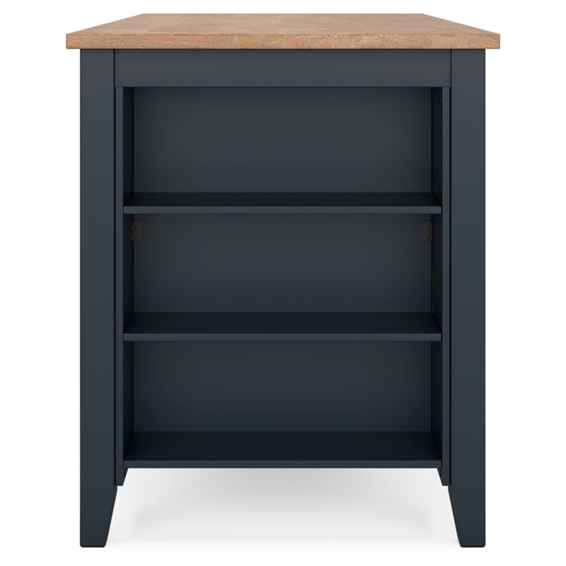 Beige and Blue Extendable Mango Wood Counter Height Dining Table