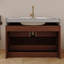 Meuble-lavabo flottant moderne avec plateau en pierre frittée et lavabo en céramique Modern-443711113