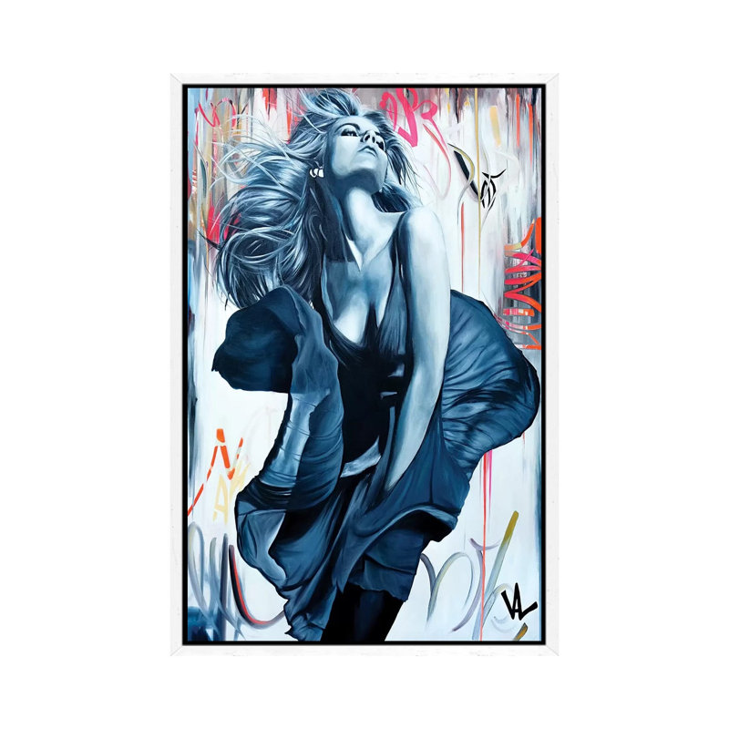 The Pretty Dress by Val Escoubet - Painting on Canvas, White Framed, 66.04cm H x 45.72cm W x 3.81cm D