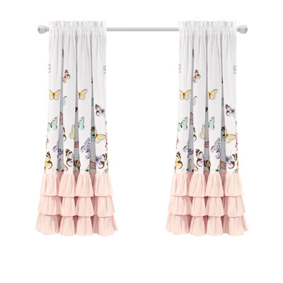 Flutter Butterfly Semi Sheer Curtain Pair