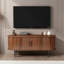 Meuble télé avec compartiment de rangement et porte coulissante, console de télévision moderne, meuble télé
