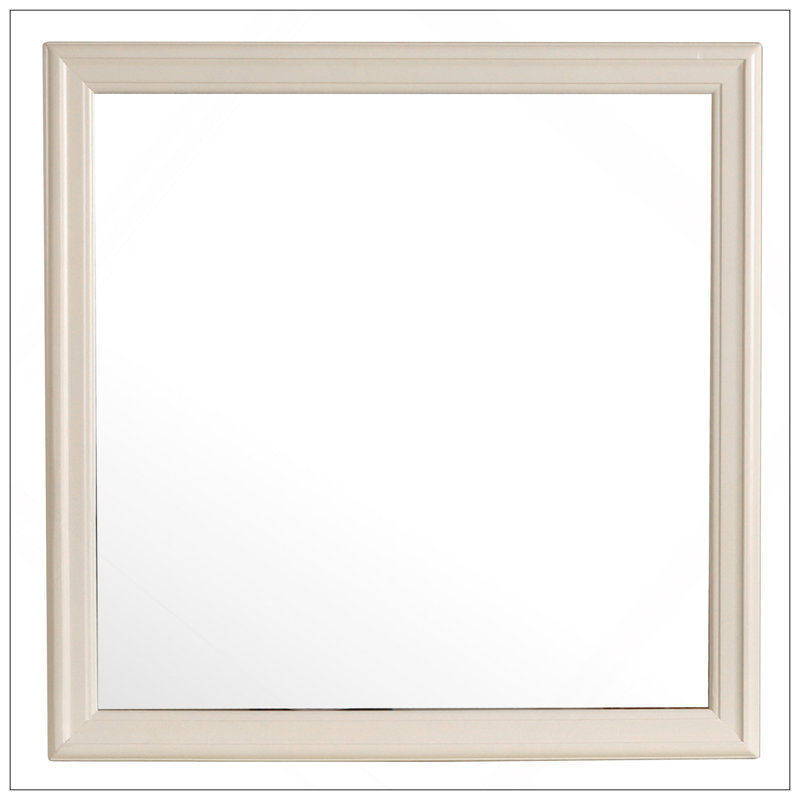 Miroir en placage de bois, verre à faible distorsion pour des reflets clairs, Beige