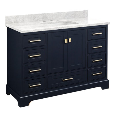 Quen 48" Freestanding Single Basin Vanity Set with Cabinet, Vanity Top