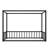 Sunshade Floor Bed, Iron Double-Size Bed Frame, Modern Low-Profile Double-Size Bed, Equipped With Fence-Style Guardrails, Black Series-203187700