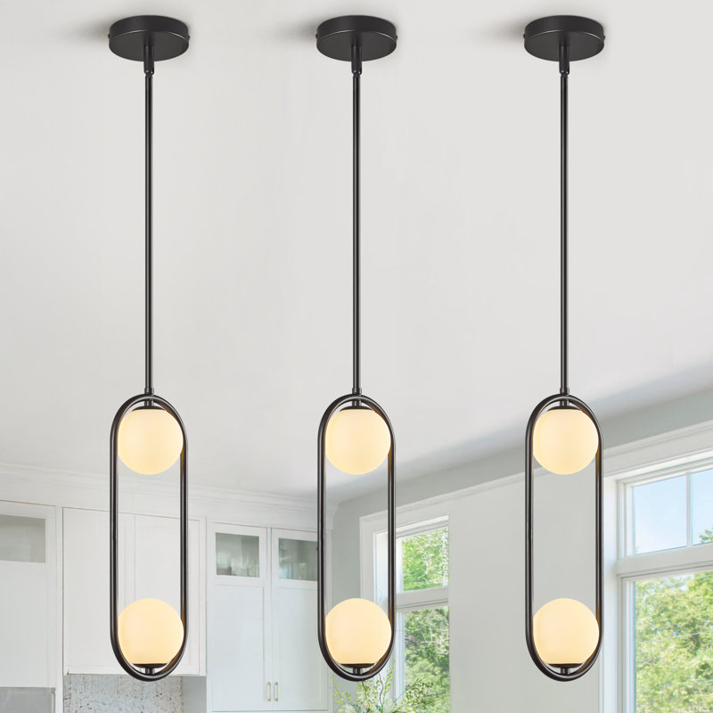 Luminaire suspendu Mid Mid Century, Noir mat