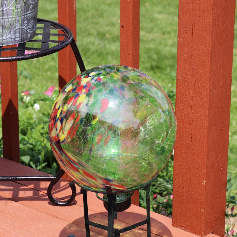 Globe terrestre extérieur en verre 10 po Newsome Artistic - Vert, Vert artistique, 1