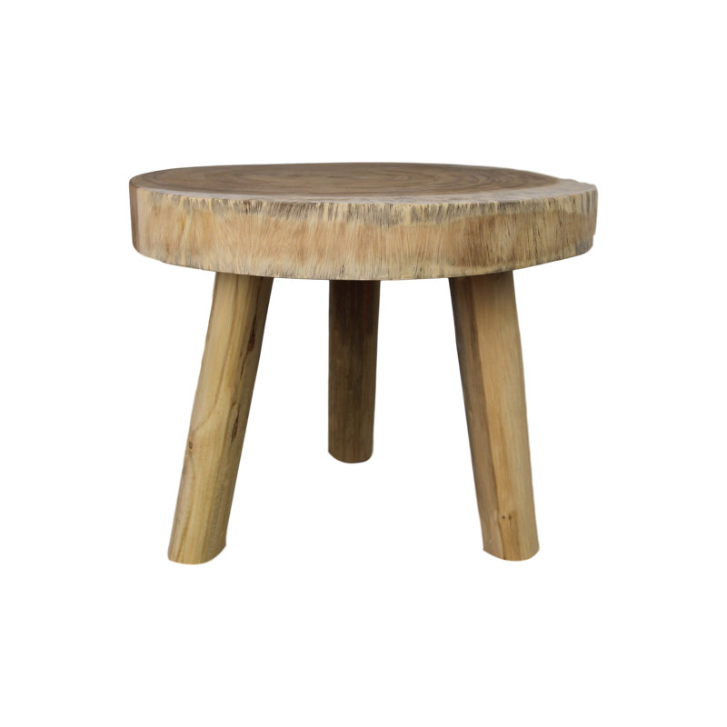 Hebbville Solid Wood Three Leg Coffee Table, H50 x L50 x W40cm
