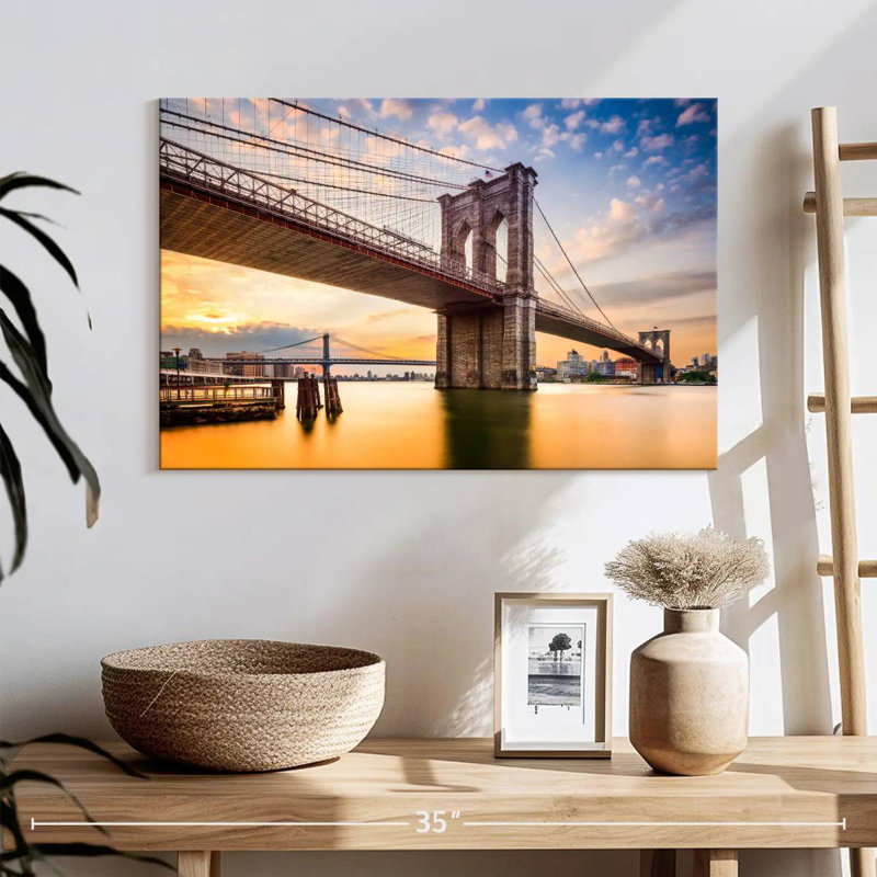 Lilie, pittoresque pont de Brooklyn, H 16 po x l 24 po