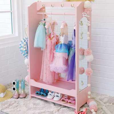 Armoire ouverte en bois rose avec miroir Teamson Kids