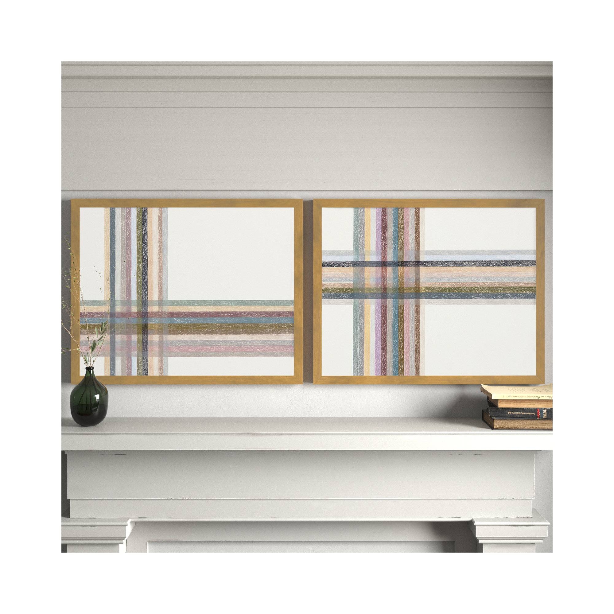 Lagos Untitled: Intersections, Horizontal by Beth James - Framed Wall Art, 30" W x 24" H, Gold Framed
