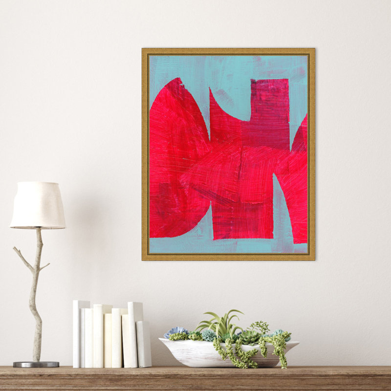 "Magenta Ribbon I" par Cartissi, reproduction d'art sur toile encadrée, H 20 po x l 16 po