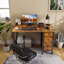 Computer Desk with 4 Drawers, Fabric Drawers Writing Desk-1619740137-1619740136