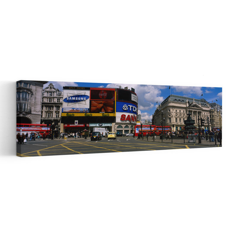 Panneaux commerciaux sur les bâtiments, cirque de Piccadilly, Londres, Angleterre, architecture contemporaine abstraite, art mural