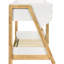 Lit superposé simple Coastal avec finition en bois naturel, détails angulaires et coffre-fort pour chambre à coucher en bois blanc, garde-corps complet