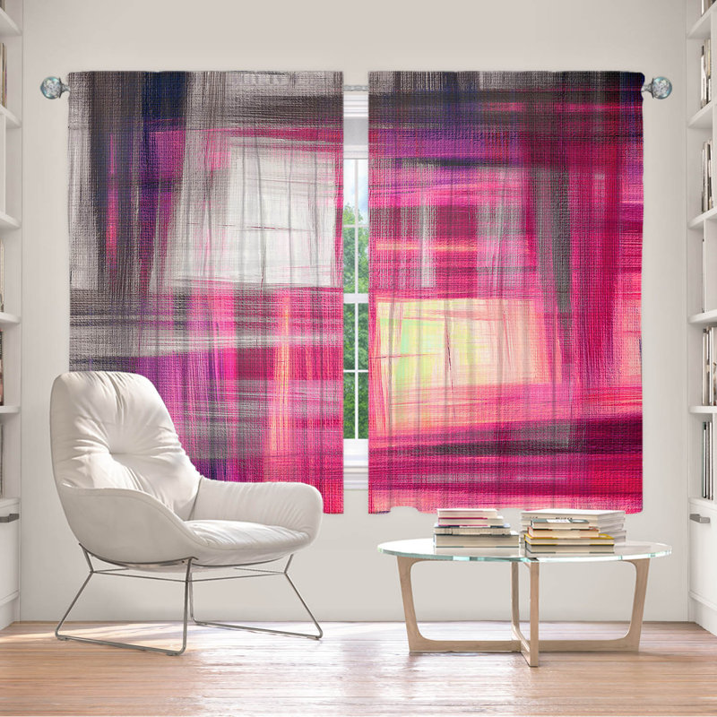 Room Darkening Curtain Pair, 56" W x 78" L, Magenta