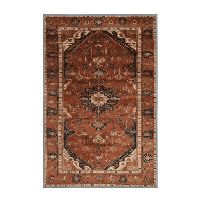 Tapis brun turc lavable à la machine