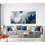 Géode abstraite, reproduction d'art sur toile, décor de marbre doré et bleu-99378862-99378864