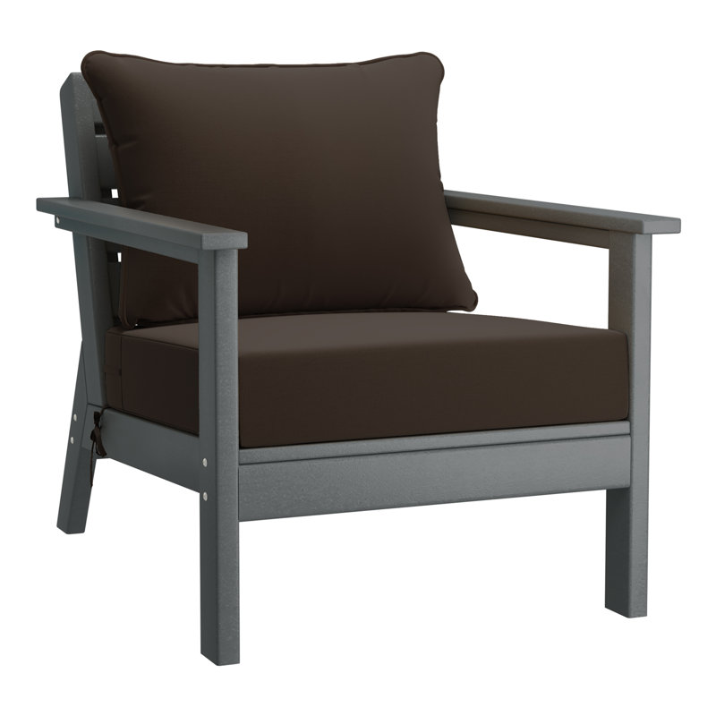 Chaise avec coussins Hydea, Brun, Gris
