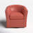 Hanshaw Faux Leather Swivel Barrel Chair-435540949