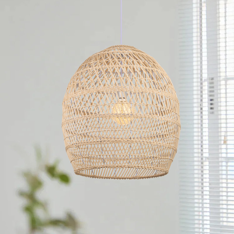 Deshanti 1 - Light Natural Dome Pendant, 18.11" H x 15.74" W x 15.74" D