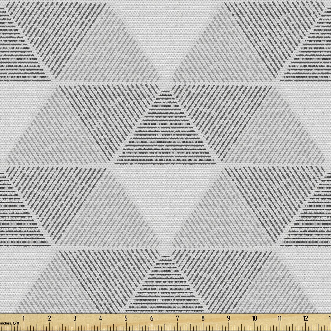 Gewebe als Meterware, Grungy Graustufen-Töne, Geometrisch, Pale Grau Dunkel Taupe