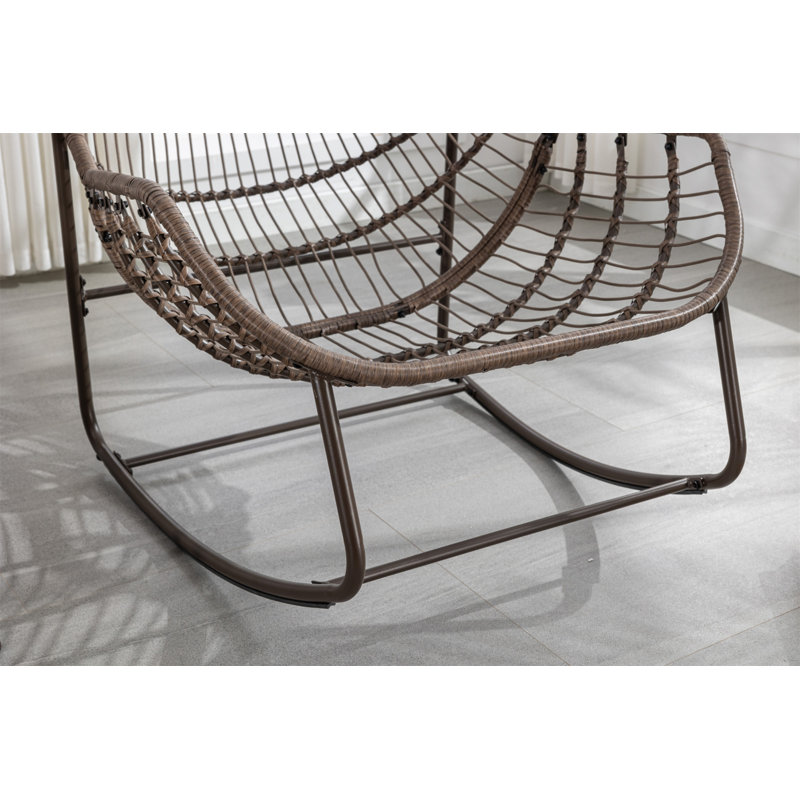 Olive Outdoor Rattan Rocking Chair with Cushions