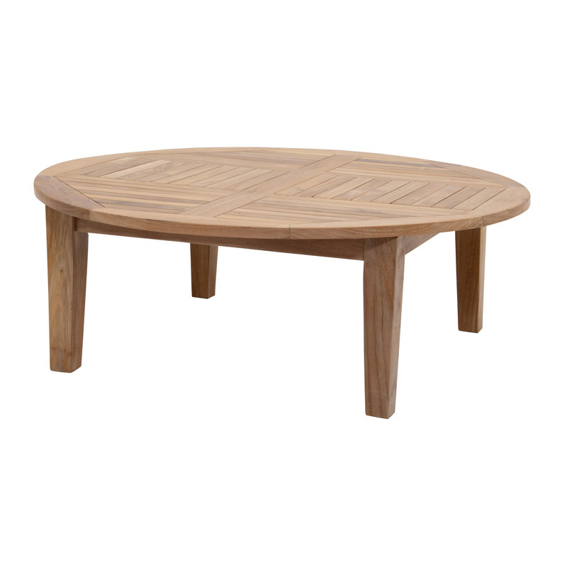 Jainiya Outdoor Round Teak Chat Table